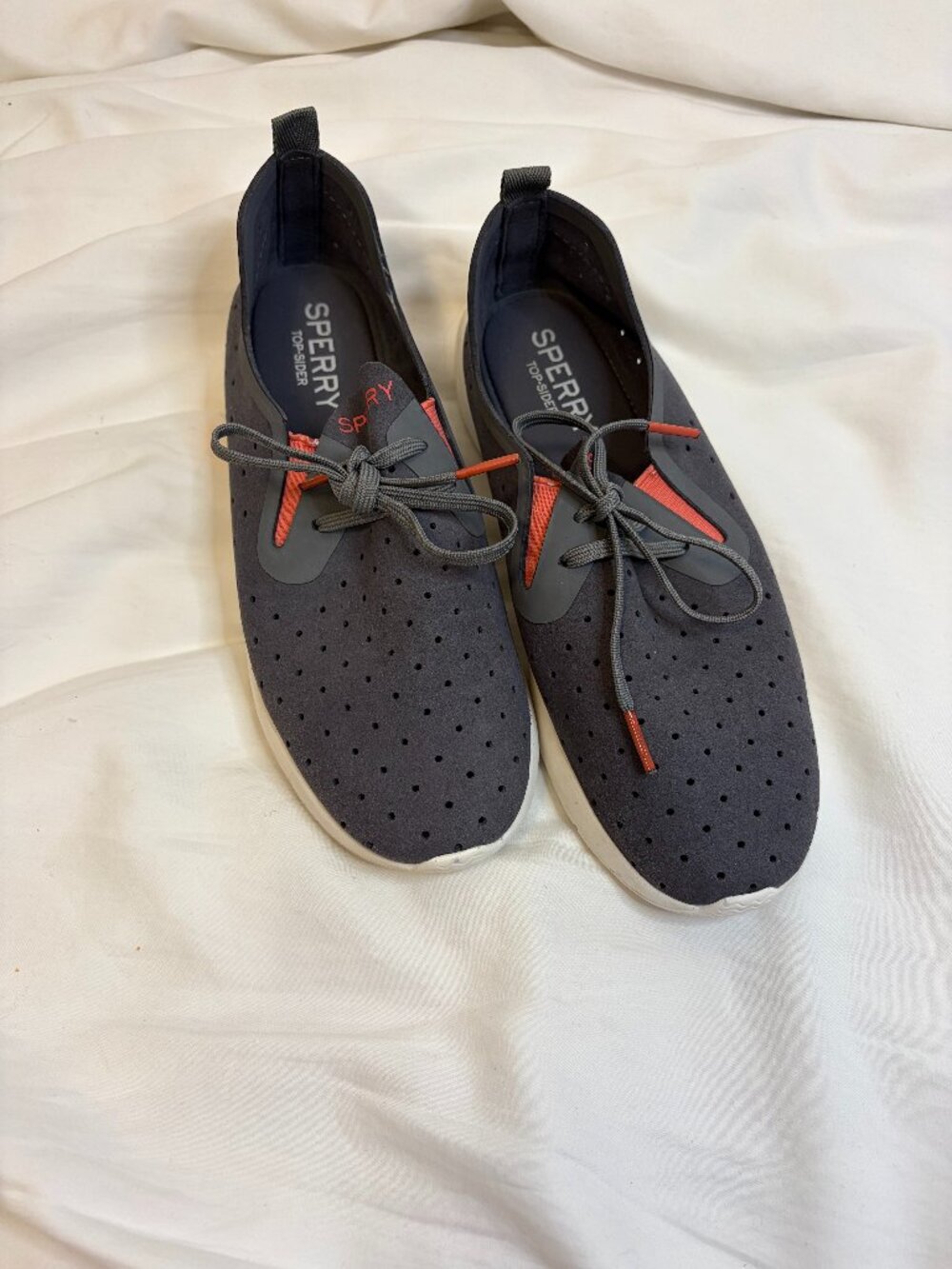 Sperry Top Sider Swell Emmy Gray Perforated Lightweight Outdoor Shoes